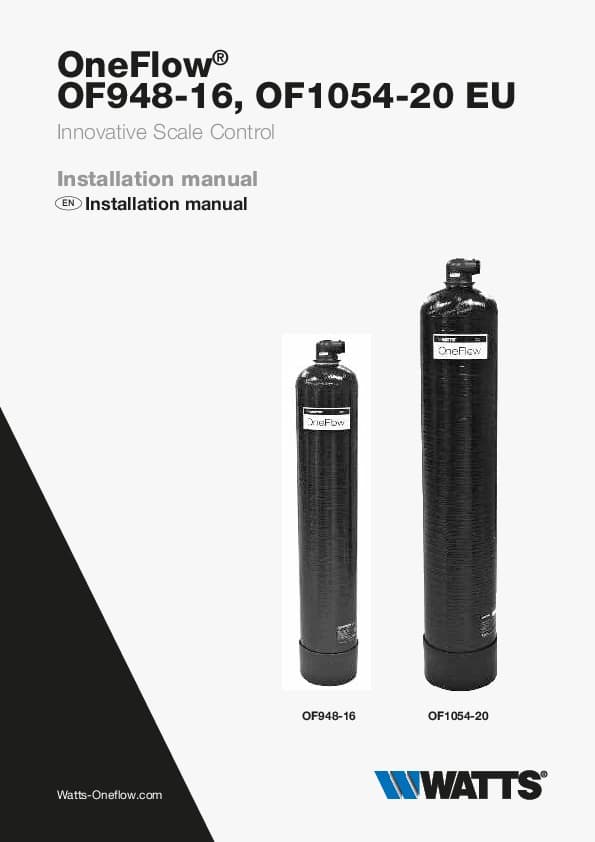 Watts OneFlow OF948-16 and OF1054-20 tank-style scale control systems