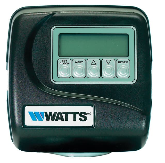 Watts electronic control valve head on a Decent Water softener